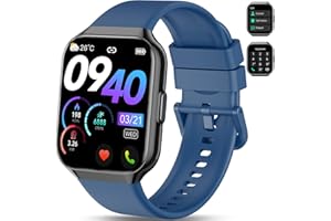 QCOQ Smartwatch Uomo Donna, 1.96" Orologio Smartwatch con Effettua o Risposta Chiamate, 110+ Sportive Smart Watch con Contapassi/Sonno/Cardiofrequenzimetro, Impermeabil IP68 Fitness Tracker per Android/iOS