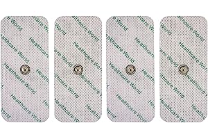 HCW Große TENS-Pads mit großem 3,9-mm-Druckknopf, kompatibel mit Compex Cefar Easy von Healthcare World, 4er-Set