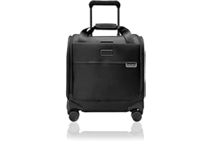 Briggs & Riley Cabin Spinner - Carry On Luggage for Travel, Suitcases with Wheels, Softside Rolling Bag for Men & Women, Fits Under Plane Seat, Interlocking Handle - Baseline Collection, Black