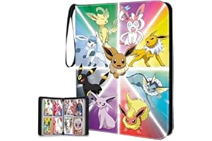 AMYCORE Trading Card Binder 400 Pockets, 4 Pocket Premium Card Album Folder with 50 Double-Sided Removable Sleeves, Zipper Carrying Card Holder Display Storage Case for Boys Girls Birthday Gifts