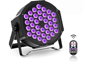 U`KING UKing UV Black Lights, 72W 36 LED Par Light by Remote and DMX Disco Blacklight Spotlight for Glow Fluorescent Party DJ Disco Bar Stage Lighting Shows