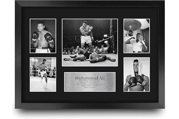 HWC Trading FR A3 Muhammad Ali Cadeaux photo autographe signée imprimée pour les fans de boxe - A3 Encadré