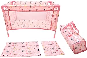 DOLLS WORLD Peterkin DOLLSWORLD from Travel carry cot with quilt, pillow and travel bag - Suitable for dolls up to 46cm (18"), assembled cot measures 53 x 32 x 32cm. - Dolls & Accessories - Ages 3+