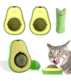 XPUING Palline Di Erba Gatta, Palla Giocattolo All'erba Gatta, 4 In 1 Giochi Al Catnip,Caramelle Sano Nutrizione Snack,Giocattolo Da Masticare Per Gatti,Staccabile (Grigio - 2