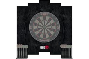 ONE80 Bersaglio per bersaglio surround, protezione per freccette, protezione da parete in legno MDF, colore nero