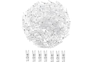 JJiaoLinin Frühling Hängende Clips,100 Stück Mini Klammern Durchsichtig Wäscheklammern Transparent Kunststoff Schellen Durchsichtige Klammern Kleine Klammern für Fotos Aufhängen Lichterkette