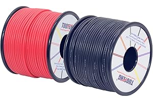 TUOFENG 18 AWG Electrical Wire [46 M Black 46 M Red ] Flexible Silicone Wire 0.8mm² Stranded wire Spool of Tinned copper wire High Temperature Resistance for DIY, RC Vehicle