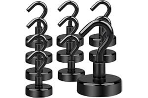 Aenienoe Haczyki magnetyczne, ekstra mocne, 25 mm, mocne, duże magnetyczne magnesy neodymowe, haczyki magnetyczne, do zawieszenia, do kuchni, na kemping, akcesoria, uchwyt magnetyczny, 10 sztuk,