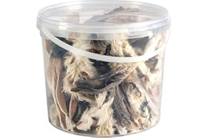 HUNGRY PETS Premium Rabbit Ears With Fur Dog Treats, 5L Tub