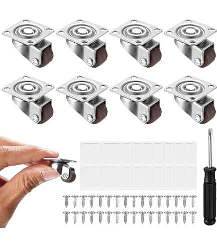 Set Of 4 - 1.5 Inch Ball Casters | 360° Swivel Wheels For Furniture, Hold 298 LBS | Easy Move Desk, Cabinet, Cart (Gold)