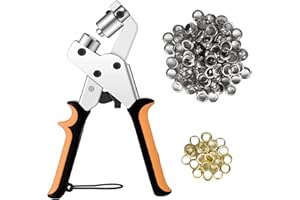 HO2NLE Ösenzange mit 120 Set Ösen Scheiben 10mm Tülle Grommet Werkzeug Kit Lochzange Stoff Rostfrei Ösen Ösenzange für Planen, Zelte, Stoffe, Leder und Sonnensegeln