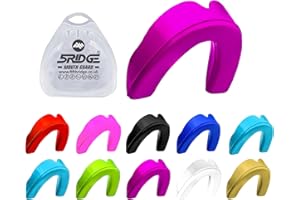 5RIDGE Mundschutz Gum Shield - Professioneller Mundschutz Slim Fit mit Tasche für Kontaktsport, Rugby, Kampfsport, Judo, Karate, Rugby, MMA, Boxen, Hockey, Fußball (Lila, Erwachsene(+12))