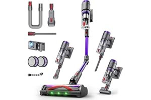 Circlio Aspirapolvere Senza Fili, 600W/58000Pa, Scopa Elettrica Senza Fili 75 Min, Aspirapolvere Senza Filo con Pieghevole, FurTornado™ Ugello mini, Autoportante per Tappeti/Pavimenti/Peli Animali