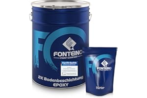 FONTEINO Peinture sol époxy pour garage béton terrasse atelier industriel Imperméabilisante - Finition Satiné - Gris anthracite 10KG