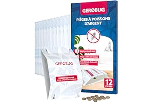 Gerobug Piège à Poissons d'argent 12 pièces - Piège à Colle avec appât Non Toxique pour contrôler l'infestation dans Toutes Les pièces de la Maison