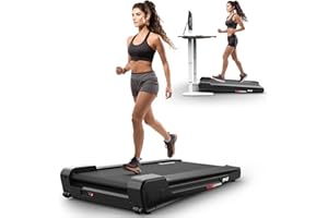 PASYOU Walking Pad Treadmill, Under Desk Motorised Treadmill with 4° Incline, Remote Control with LCD Display, Compact Fit for Home and Office