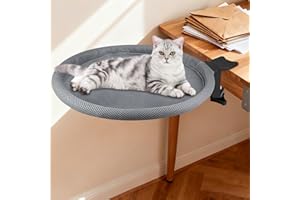 Brynlex Amaca per Gatti, Letto da Appendere per Gatto, Lettino per Gatti da Scrivania Rotazione a 360°, Cuccia Gatto Perfetto per Ufficio e Lavoro, per Animali Domestici Fino a 20 kg