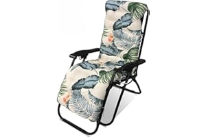 WildFun Sun Lounger Cushions Only, 170 * 53 * 8cm Garden Sunlounger Cushions Thick Chair Cushions with Non-Slip Top and Tie Ropes for Indoor Outdoor Garden Patio Beach(Green)