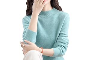 MQSHUHENMY Cashmere Sweaters for Women, 100% Cashmere Long Sleeve Crew Neck Lightweight Soft Knitted Pullover Knitted Jumpers
