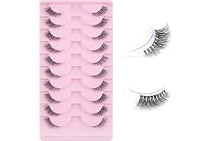 Oreola Pestañas postizas Pestañas semipermanentes de aspecto natural Pestañas de ojo de gato con banda transparente Pestañas de esquina tenues Pestañas postizas transparentes de 3/4 reutilizables