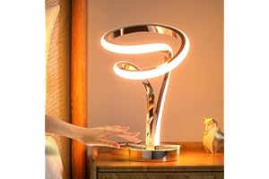 airnasa Lampe de Chevet, Lampe Chevet LED Tactile à Intensité Variable, Conception en Spirale Moderne, 10W, 1300LM, 3000K, Lumière Blanche Chaude, Parfaite pour la Chambre, Le Salon, Le Cadeau