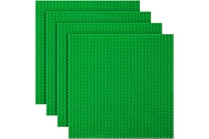 HOTUT Classic Base Verde, Set di 4 Pannelli da Costruzione 25 x 25 cm, Tavola per Costruzioni Quadrata con 32x32 Bottoncini, Piastre di Base per Bambini Compatibili con la Maggior Parte Delle Marche