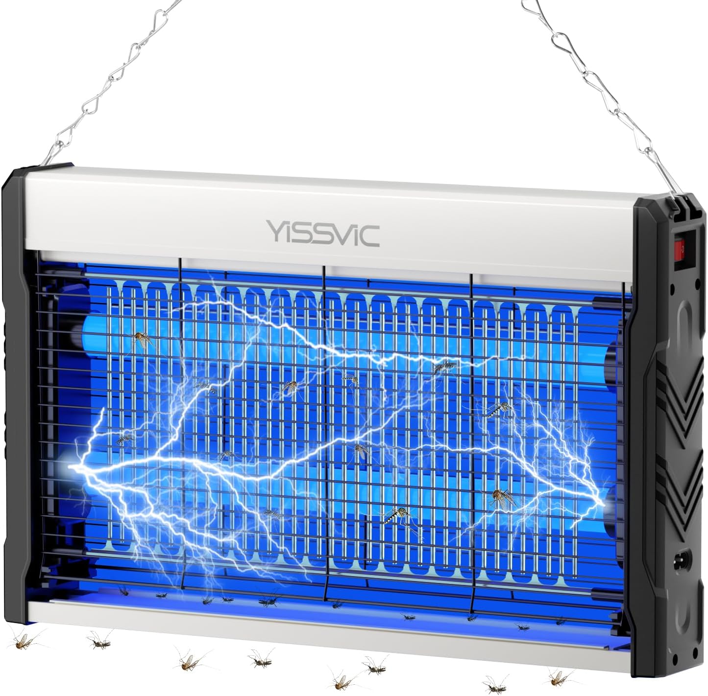 YISSVIC Lampara Antimosquitos Matamoscas Electrico Lámparas LED UV, Mata Insectos para Interiores contra Mosquitos, Moscas y Otros Insectos Voladores 2M