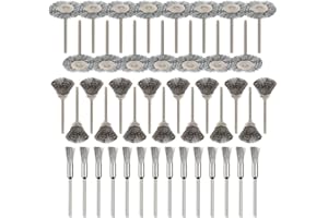 Bestgle Set di 45 Spazzole in Filo di Acciaio di Acciaio Lucidatura Pulito Rotazione Strumento Accessori per Utensili Rotativi Dreme