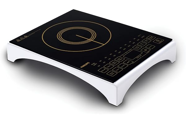 PHILIPS Viva Collection HD4938/01 2100-Watt Glass Induction Cooktop with Sensor Touch (Black)