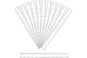 LANJUE 12 Pcs 30cm Rulers, 12 Inch Transparent Plastic Multipack Shatterproof Clear Straight Ruler for School, Office, Kids & Teachers