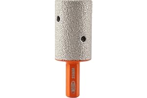 BGTEC Diamentowe frezy palcowe o średnicy 1" (25 mm) z trzpieniem sześciokątnym do powiększania kształtowania istniejących otworów w płytkach porcelanowych, ceramicznych, marmurowych granitach