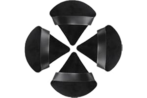 HEYMKGO Powder Puff, 4pcs Triangle Powder Puffs for Pressed Powder, Velvet Setting Makeup Puff Powder Sponge with Strap, Reusable Wet Dry Dual-use Face Make Up Cosmetics Cleansing Beauty Make-up Puff