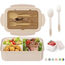Boîte Repas Isotherme Inox 1500 Ml - 5 Compartiments, Couverts Inclus - Avec Sac Isotherme - Pour Bureau, école, Pique-nique - 8