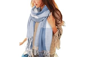 heekpek Sciarpa Donna Invernale Elegante Lunghe Sciarpa Tartan Calda Morbida Colorata Scialle Donna Invernale Cashmere con Frange