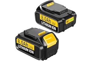KOCTOTO 2Pack 8.0AH 20V/18V DCB184 Replacement for Dewalt Battery 18v Compatible with Dewalt Battery DCB180 DCB181 DCB-182 DCB-183 DCB-184B-XJ DCB185 with LED Indicator