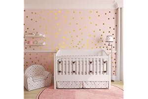 ‎WANDSTICKER4U WandSticker4U®- 270x Wandtattoo Punkte GOLD Kinderzimmer selbstklebend I Wandtattoo goldene Punkte Aufkleber für Wand & Möbel I Wandsticker Kreise gold Dots Kinderzimmer Deko Mädchen Junge