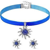 Echte Bayerische Trachtenkette Mit Edelweiß - Dirndlschmuck Für Oktoberfest & Bierfest