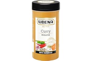UBENA, Curry Inglese, Sapore Medio-Piccante e Dolce, Miscela di spezie per insaporire Piatti a Base di Riso, Pesce, Pollame, Linea Grandi Formati da 100 gr