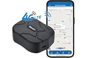 ZEERKEER 4G LTE GPS Tracker, GPS Tracker Car 10000 mAh 80 Days Standby Strong Magnet Waterproof Tracker and Anti-Lost GPS Locator for Vehicle Car Boat Truck Real Time Tracking Device GPS Tracking