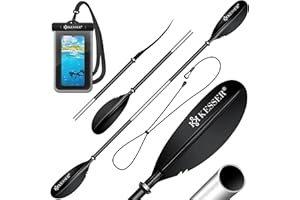 ‎KESSER KESSER® Paddle Doppelpaddel - 4-teilig für Kayak SUP Stand-Up Paddling Board Stechpaddel, 228cm Aluminum Perfekt für Schlauchboot, Stand Up Paddel Inkl. Sicherheitsschnur, Handyhülle, Surfboard Boot
