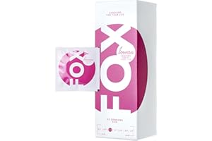 Loovara - Pack de 42 Preservativos - Condones Tamaño 53 - Talla Fox - Preservativos Finos Hechos de Caucho Justo - Variedad de Tallas de Condones para Hombres - Caja Condones Condom Men Veganos