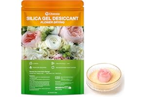 Ciberate 1 KG Silicagel für Blumen-Trocknung, Feine Kristalle <1mm, Farbanzeige & Wiederverwendbar, Kieselgel zum Trocknen von Blumen, Trockenmittel mit Indikator für Blüten, Blütensträuße usw.