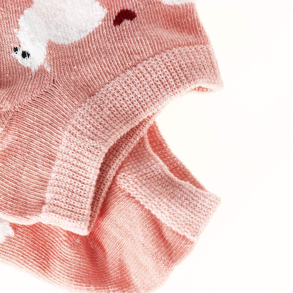 EPRHY Damen Mädchen Low Cut Socken, 5 Paar, süße Cartoon Alpaka und Herz-Muster, weiblich, Fashion Knöchel, Keine Show Socken, Baumwolle, Casual Socken, Geschenkidee, Ventil – Bild 4