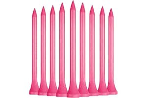 Zivisk Wooden Golf Tees 3-1/4", 2-3/4", 1-1/2" Available,100 Count Bamboo Tee Golf (Natural Color, White, Black, Blue, Red, Pink)