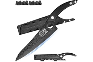 XYJ Professional Chef Knife 8 Inch,Meat Cleaver,Forged Handmade Japanese Cooking Knife for Meat Cutting,High Carbon Steel,Full Tang,Slicing Kitchen Knife With Finger Hole