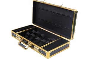 SHIYINGE Friseursalon Tragetasche Barber Friseur Werkzeug Koffer Trimmer Kiste Stylist Scheren Kamm Organizer Box Tragbarer Haarschneider KäMme Styling Tool Travel Carry Case Mit Schloss Schwarzes Gold