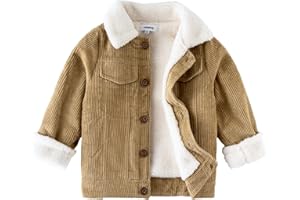 Volunboy Bebé Niños Pana Chaqueta de Forro Polar, Niñas Otoño Invierno Ropa Sherpa Abrigo