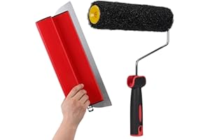 DNSHAN Drywall Skimming Blade Smoothing Spatula Plastering Wall Plastering Tools, High Grade Drywall Skimming Blade for Plastering (16inch/40cm with Paint Roller Cover)