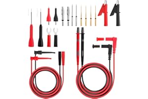 GUICHANGKAI Testkabel für Multimeter, Testkabel für Multimeter, enthält Krokodilklemmen/Sonden/U-Buchsen/Testpin/Verlängerungsstifte, Prüfsonde für Multimeter (20 Stück)