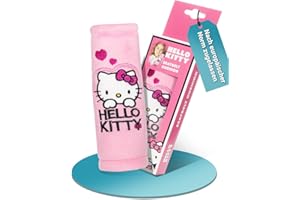 ‎HITS4KIDS HiTS4KiDS – Gurtpolster Auto für Kinder – Schulterpolster passend für Sicherheitsgurt & Rucksack – Gurtschutz für mehr Komfort auf der Reise – Gurtschoner für Mädchen (Hello Kitty | Rosa | 20cm)